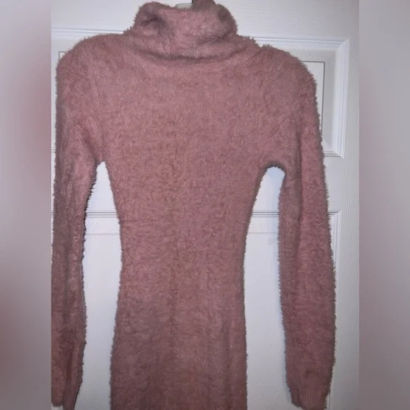 Fuzzy Mauve Sweater Dress - Picture 2 of 4